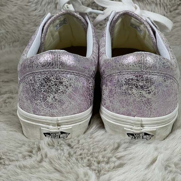 WOMEN'S 10.5/MEN’S 9 VANS OLD SKOOL CRACKED LEATHER ROSE GOLD SHOES SNEAKERS - Picture 5 of 8